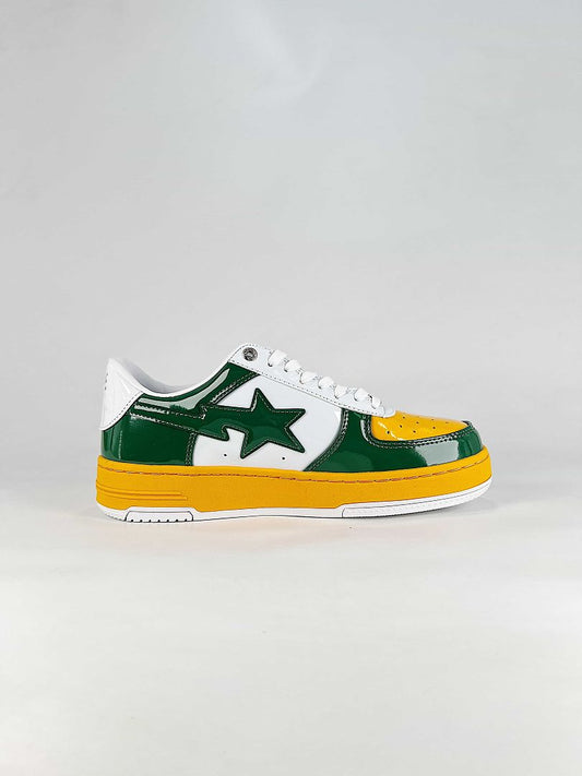 BAPE STA Low Green Yellow White Sneakers