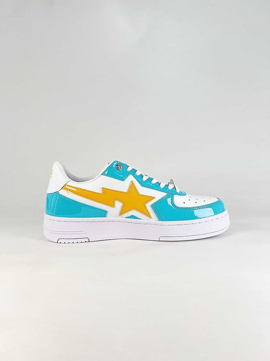 BAPE STA Low White Blue Yellow Sneakers