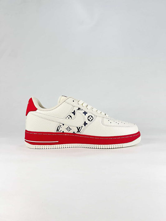 Nike x Louis Vuitton Air Force 1 07 Low BQ4212-100 Monogram Sneakers White Red