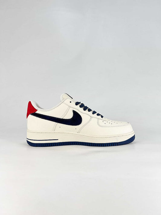 Nike x Louis Vuitton Air Force 1 07 Low LV2288-005 Monogram Graphic Sneakers Cream Navy Red