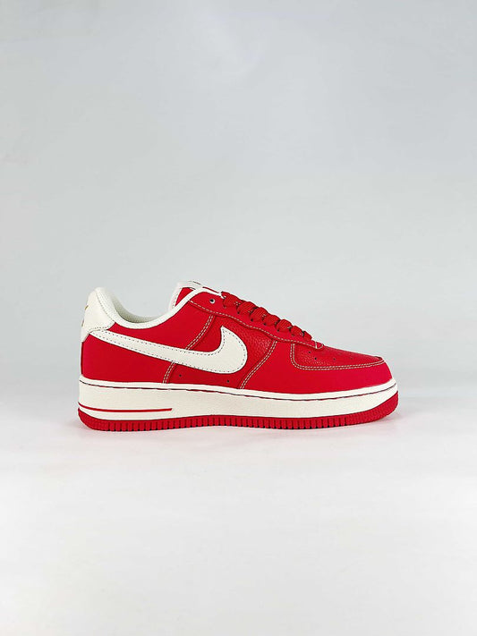 Nike Air Force 1 Low Red White Gold Graphic Air Sneakers