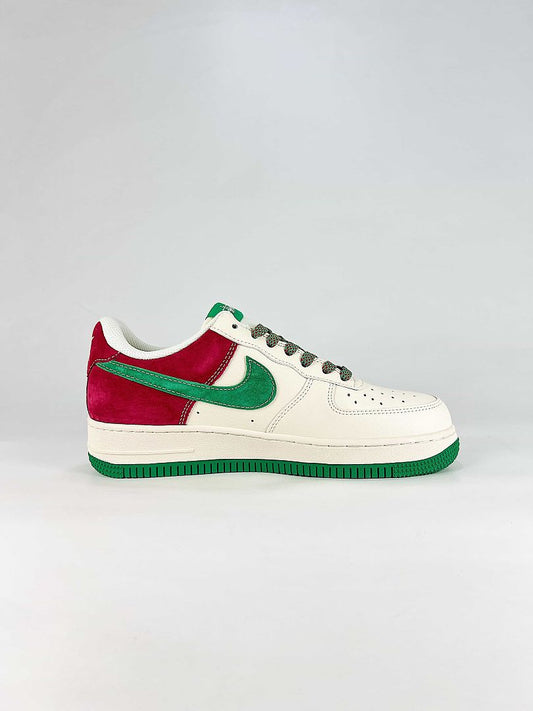 Nike Air Force 1 07 Low XD9314-615 Stussy Graphic Sneakers Red White Green