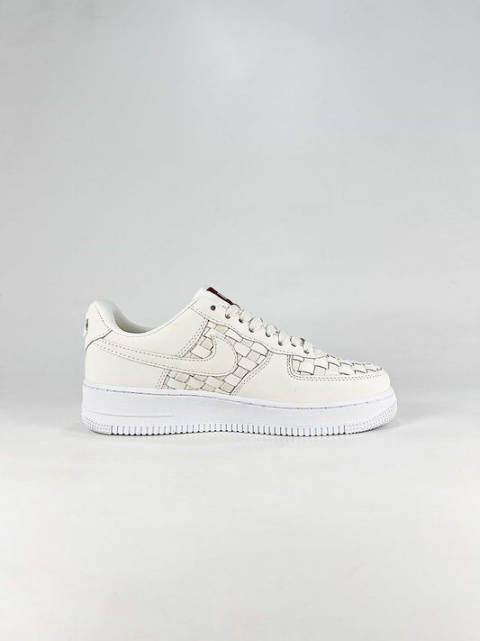 Kith x Nike Air Force 1 Low Triple White Woven Sneakers