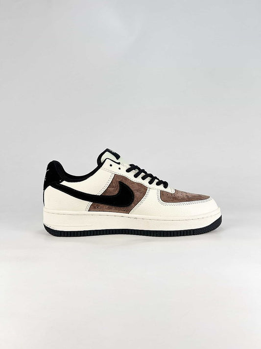 Stussy x Nike Air Force 1 Low Cream Brown Black Sneakers