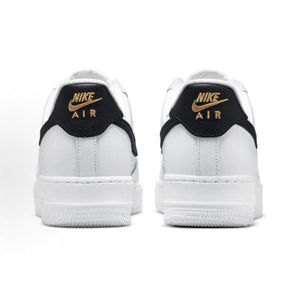 Nike Air Force 1 White Black Metallic Gold Sneakers