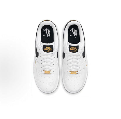 Nike Air Force 1 White Black Metallic Gold Sneakers