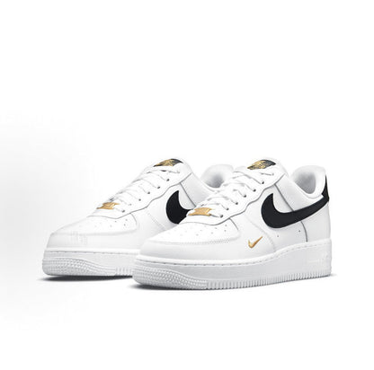 Nike Air Force 1 White Black Metallic Gold Sneakers