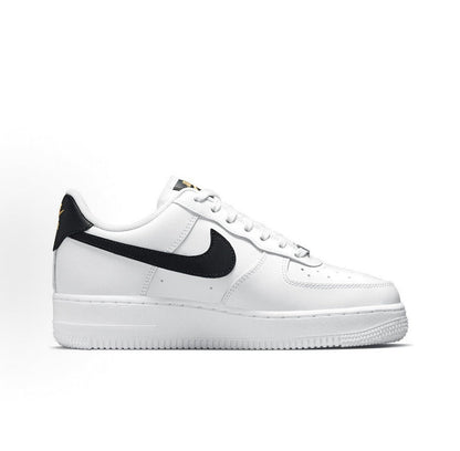 Nike Air Force 1 White Black Metallic Gold Sneakers