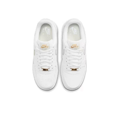 Nike Air Force 1 White Metallic Silver Gold Sneakers
