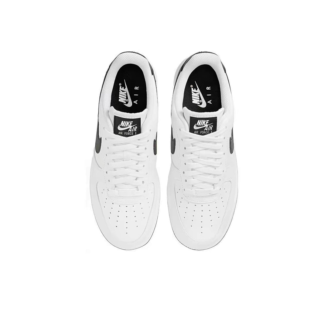 Nike Air Force 1 White Black Swoosh Sneakers