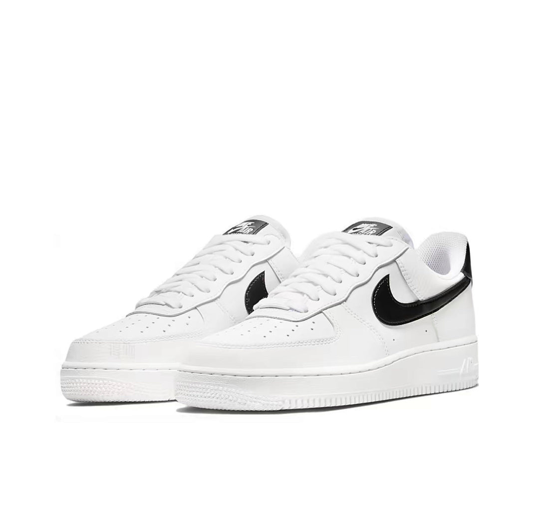 Nike Air Force 1 White Black Swoosh Sneakers