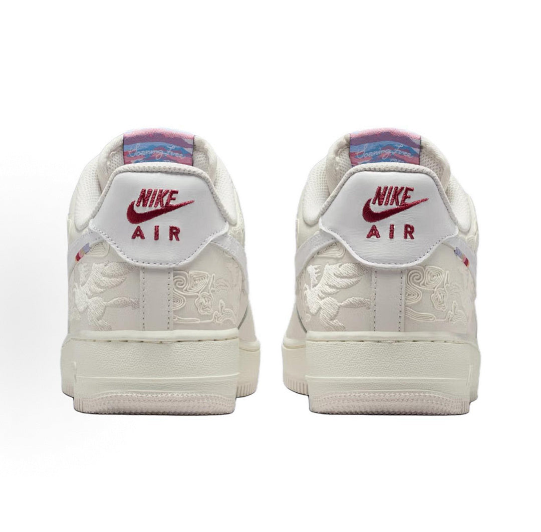 Nike Air Force 1 Dragon Edition Cream Red Sneakers