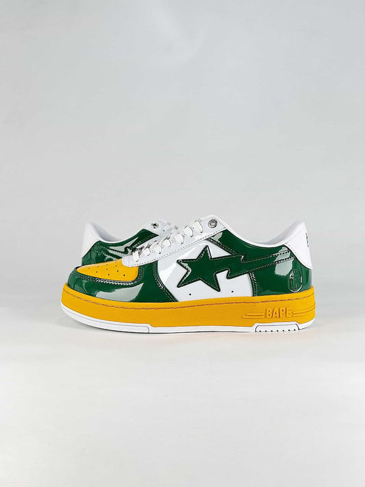 BAPE STA Low Green Yellow White Sneakers
