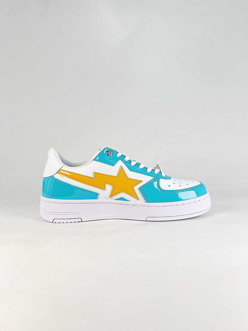 BAPE STA Low White Blue Yellow Sneakers