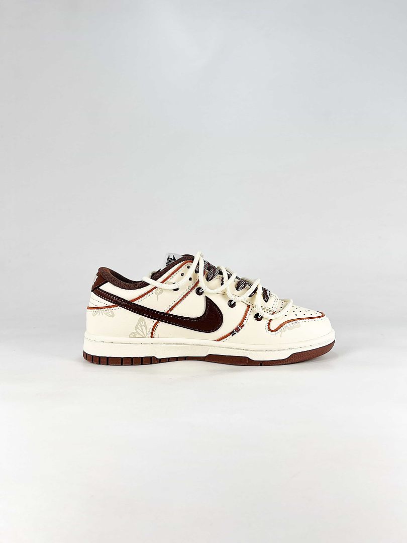Nike Dunk Low Sail Brown Red Contrast Sneakers