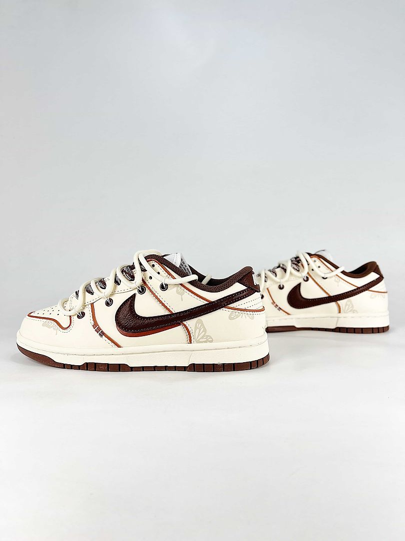 Nike Dunk Low Sail Brown Red Contrast Sneakers
