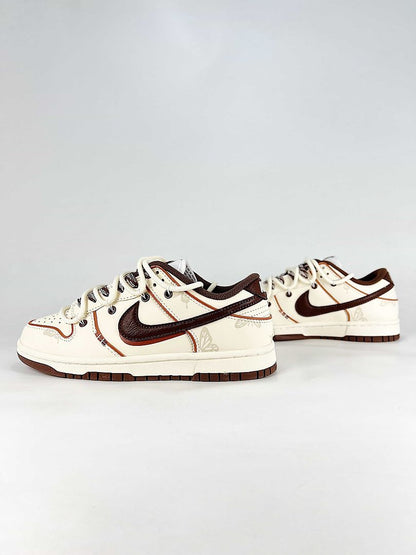 Nike Dunk Low Sail Brown Red Contrast Sneakers