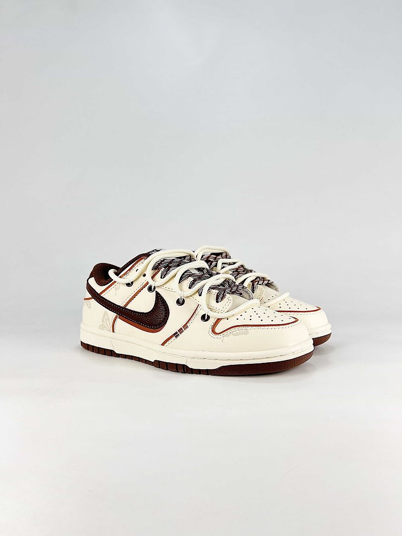 Nike Dunk Low Sail Brown Red Contrast Sneakers