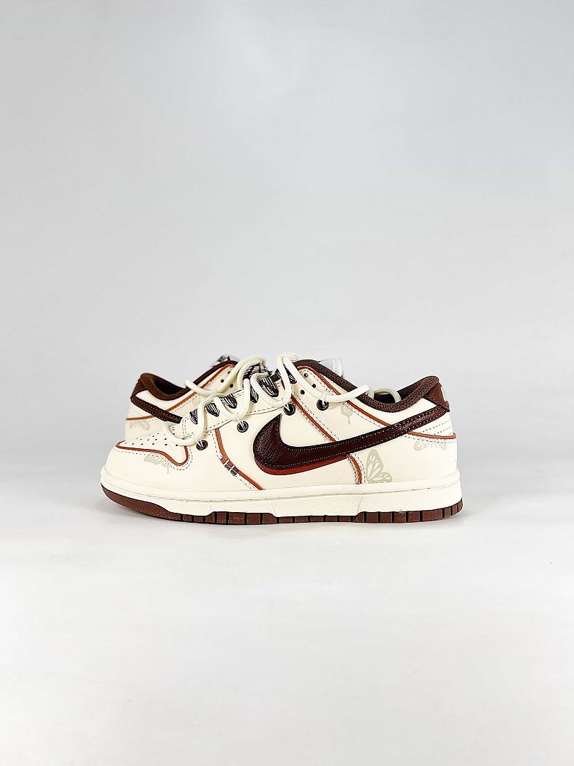 Nike Dunk Low Sail Brown Red Contrast Sneakers