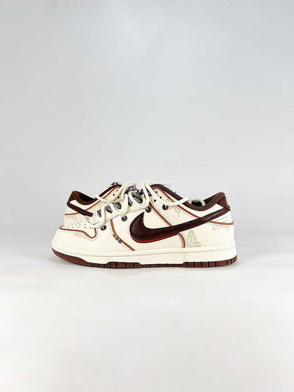 Nike Dunk Low Sail Brown Red Contrast Sneakers
