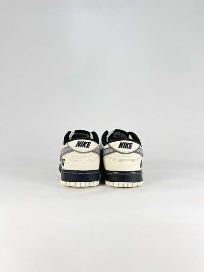 Nike Dunk SB Low DN3168-004 Patterned Swoosh Sneakers White Black Silver