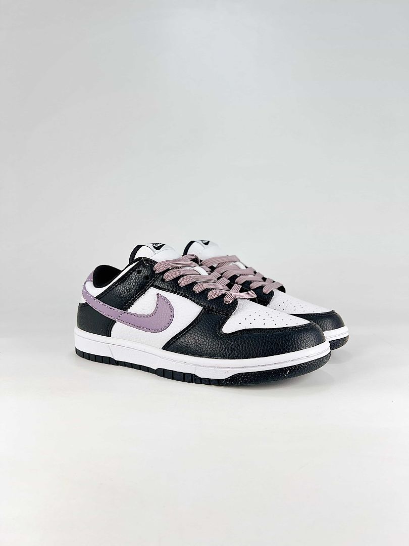 Nike Dunk SB Low DO7412-991 Contrast Swoosh Sneakers Black White Lavender