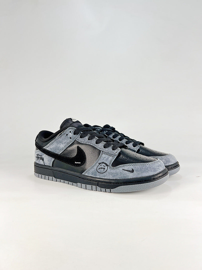 Nike Dunk SB Low DS6608-027 Stussy Graphic Detail Sneakers Gray Black