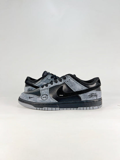 Nike Dunk SB Low DS6608-027 Stussy Graphic Detail Sneakers Gray Black