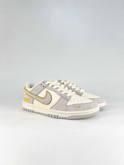 Nike Dunk SB Low DZ1314-021 Contrast Swoosh Sneakers White Gray Yellow