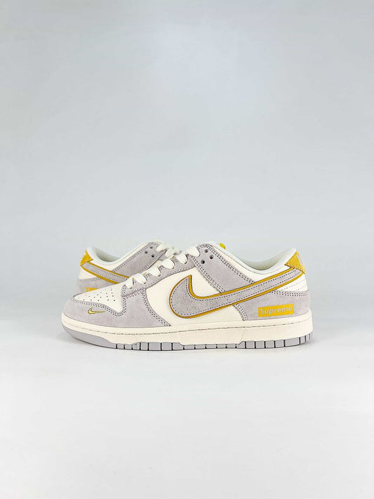Nike Dunk SB Low DZ1314-021 Contrast Swoosh Sneakers White Gray Yellow