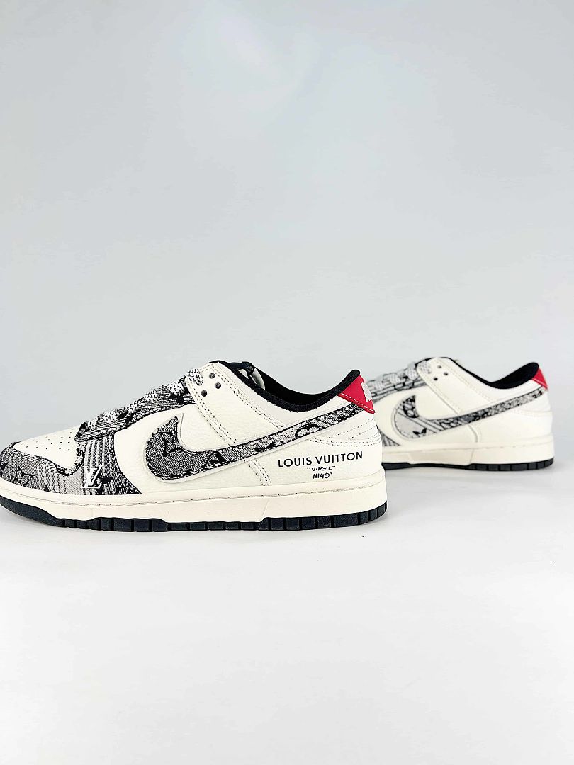 Nike x Louis Vuitton SB Dunk Low White Monogram Sneakers