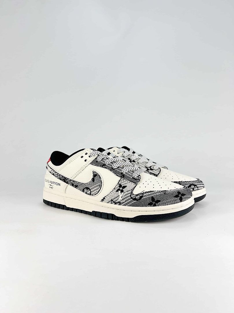 Nike x Louis Vuitton SB Dunk Low White Monogram Sneakers