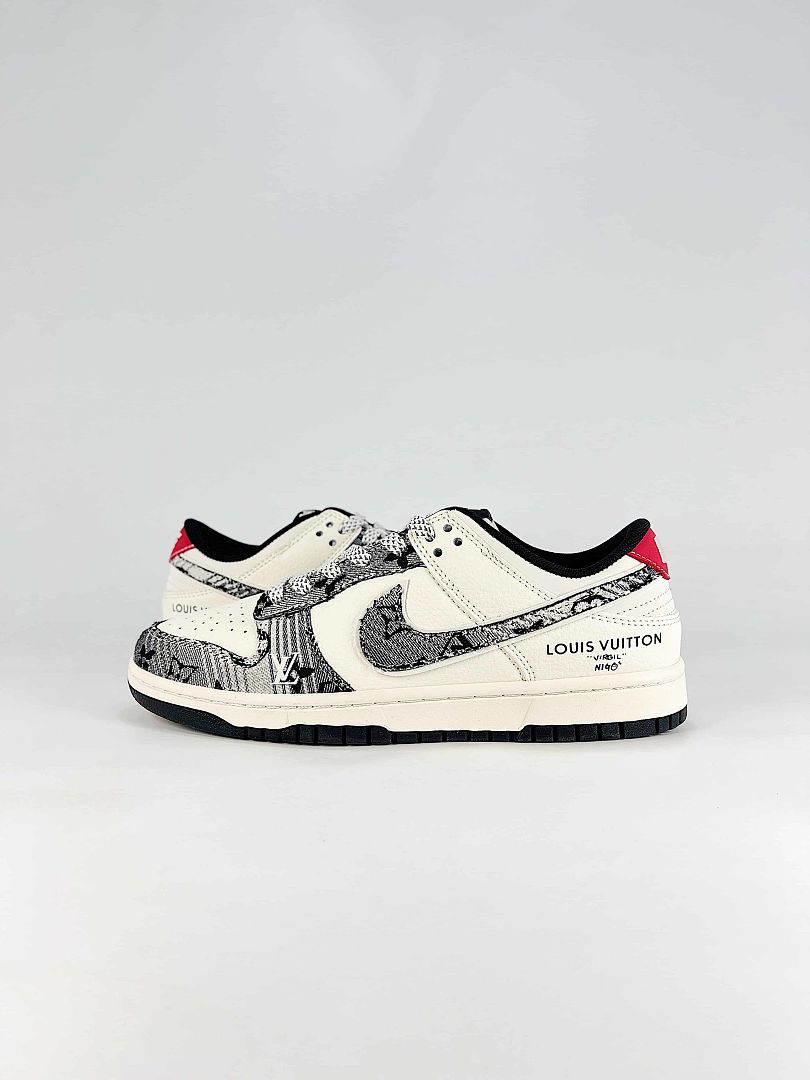 Nike x Louis Vuitton SB Dunk Low White Monogram Sneakers