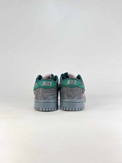 Supreme x Nike SB Dunk Low Green Grey Textured Skate Sneakers