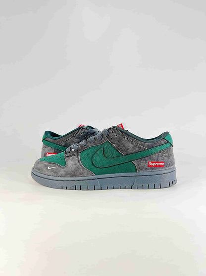Supreme x Nike SB Dunk Low Green Grey Textured Skate Sneakers