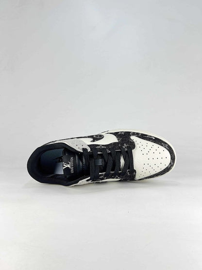 Sean Cliver x Nike SB Dunk Low White Black Graphic Skate Sneakers