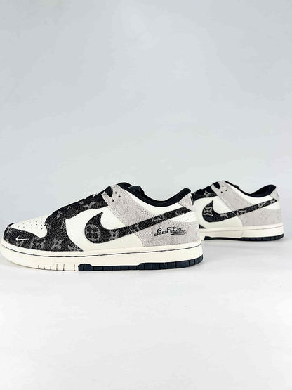 Sean Cliver x Nike SB Dunk Low White Black Graphic Skate Sneakers