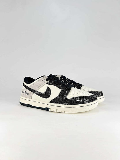 Sean Cliver x Nike SB Dunk Low White Black Graphic Skate Sneakers