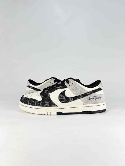 Sean Cliver x Nike SB Dunk Low White Black Graphic Skate Sneakers