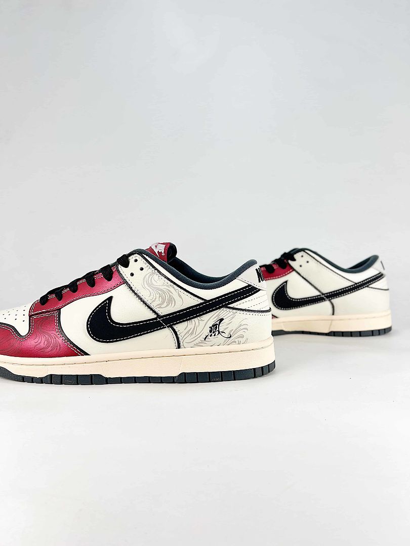 Crenshaw Skate Club x Nike SB Dunk Low White Red Black Graphic Skate Sneakers