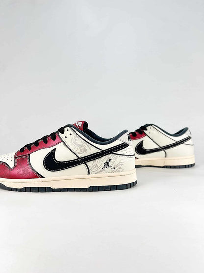 Crenshaw Skate Club x Nike SB Dunk Low White Red Black Graphic Skate Sneakers