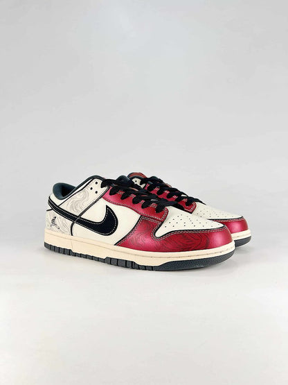 Crenshaw Skate Club x Nike SB Dunk Low White Red Black Graphic Skate Sneakers