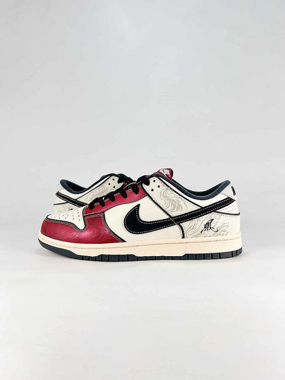 Crenshaw Skate Club x Nike SB Dunk Low White Red Black Graphic Skate Sneakers