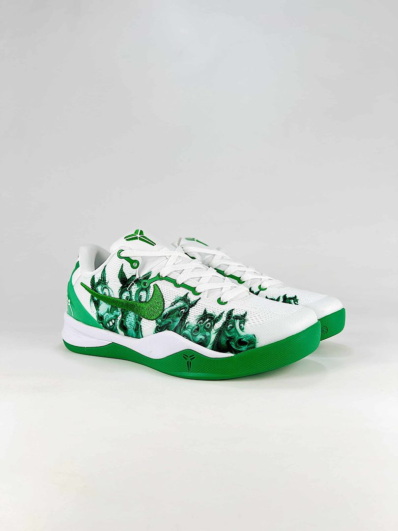 Nike Zoom Kobe 8 Protro HF2793-015 White Green Graphic Basketball Sneakers