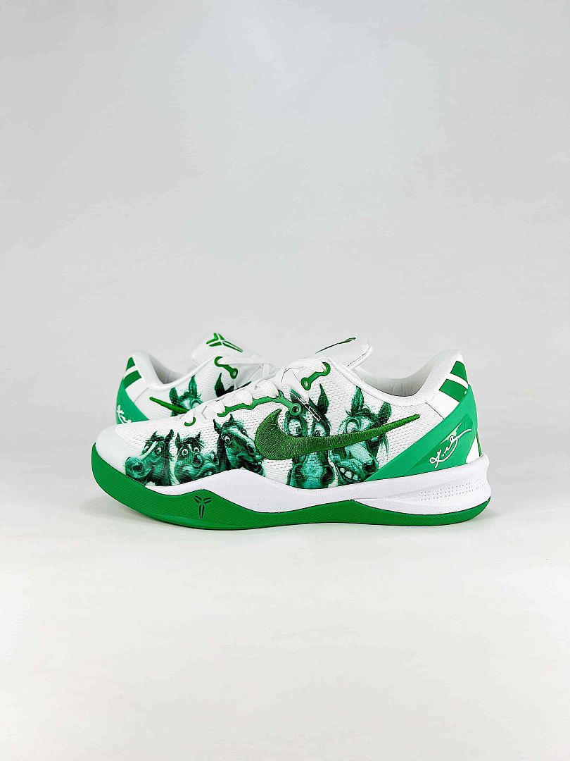 Nike Zoom Kobe 8 Protro HF2793-015 White Green Graphic Basketball Sneakers