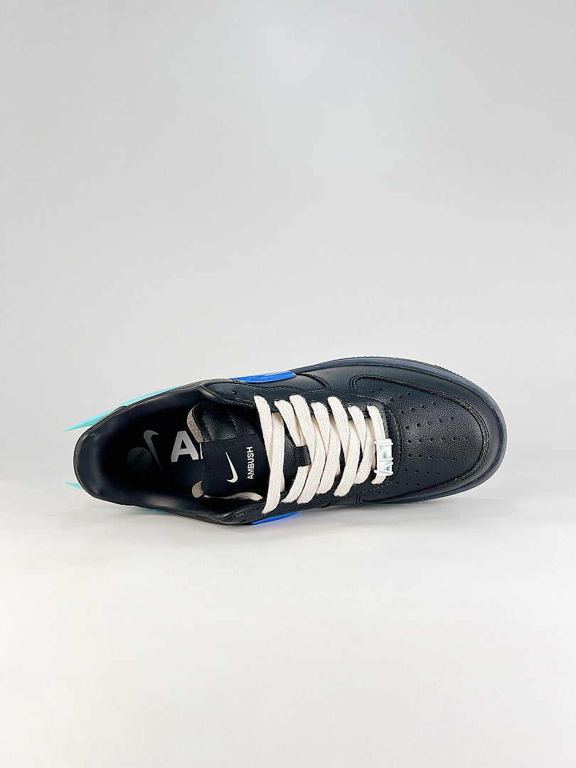 AMBUSH x Nike Air Force 1 Low Black Blue Coral Air Sneakers
