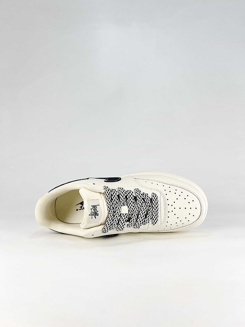Nike x Stussy Air Force 1 07 Low CS5288-017 Stussy Detail Sneakers Cream White Black