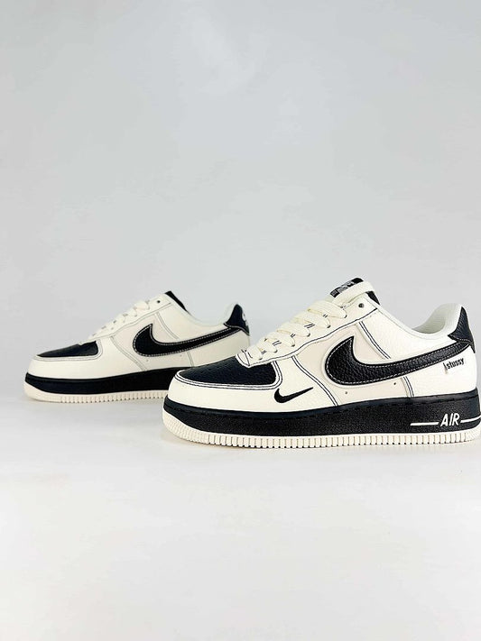 Nike Air Force 1 07 Low DN9688-147 Stussy Double Swoosh Graphic Detail Sneakers White Black