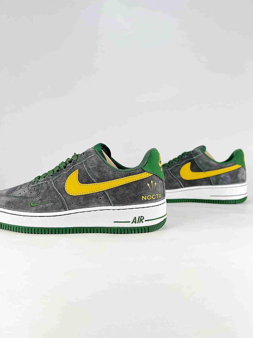 NOCTA x Nike Air Force 1 Low Grey Green Yellow Air Sneakers