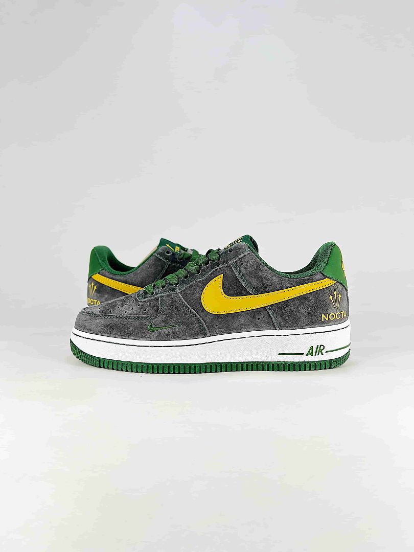 NOCTA x Nike Air Force 1 Low Grey Green Yellow Air Sneakers